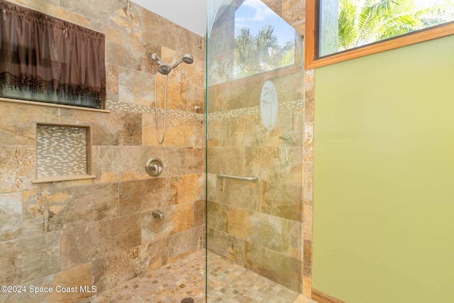 room details with a tile shower