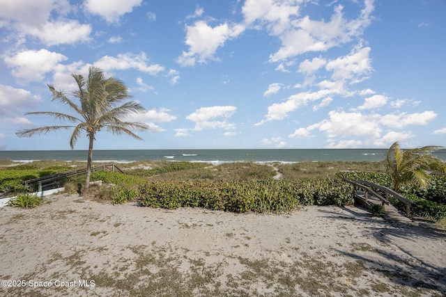 water view featuring a beach view