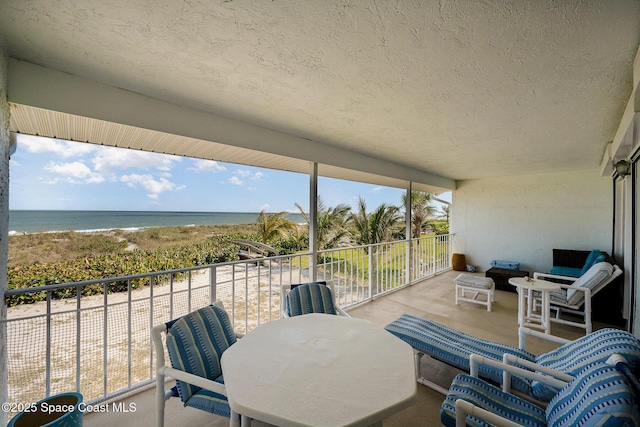 balcony with a water view