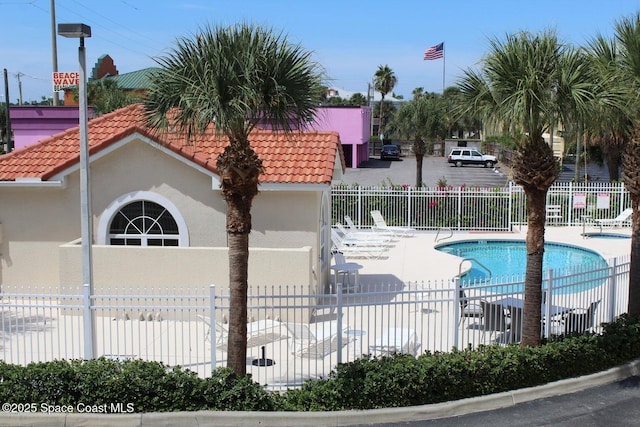 view of pool featuring a patio area