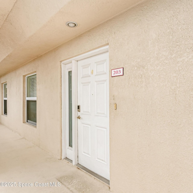 view of doorway to property