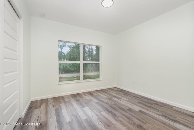 empty room featuring light hardwood / wood-style floors