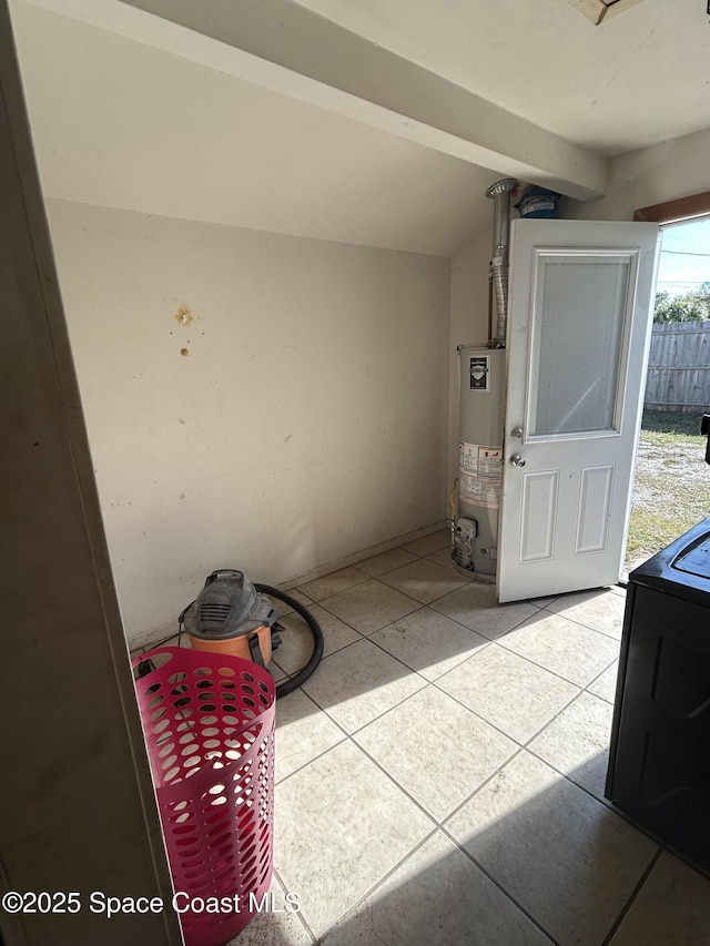 interior space featuring gas water heater