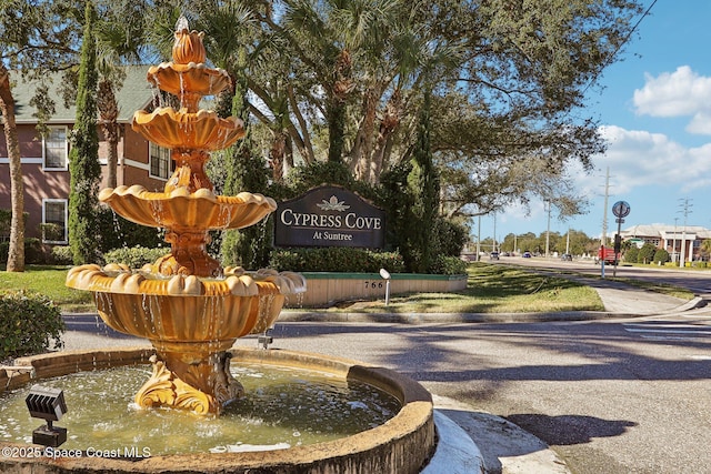 view of community sign