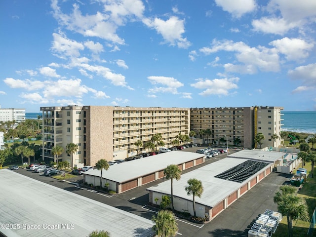 view of building exterior featuring a water view