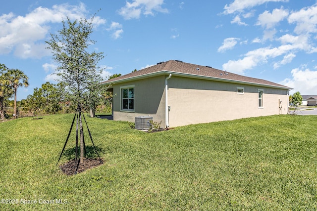 view of property exterior with a yard