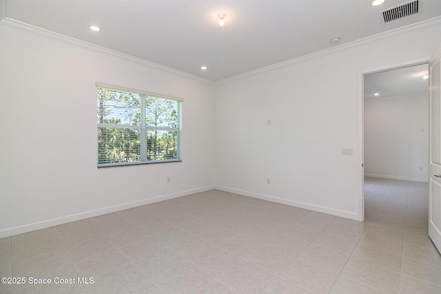 unfurnished room featuring ornamental molding