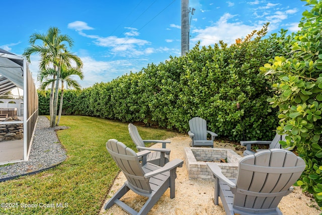 view of yard with a patio area