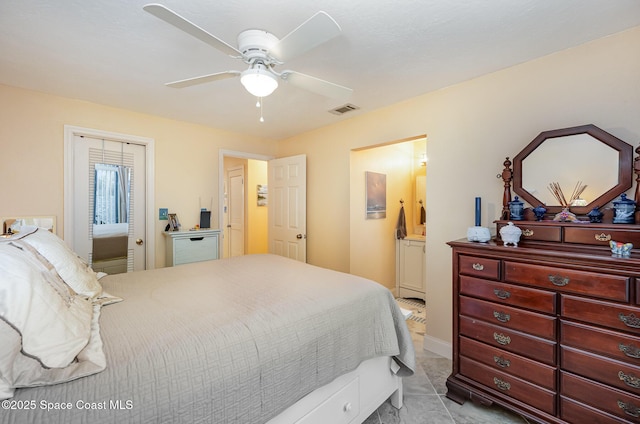 bedroom with ceiling fan