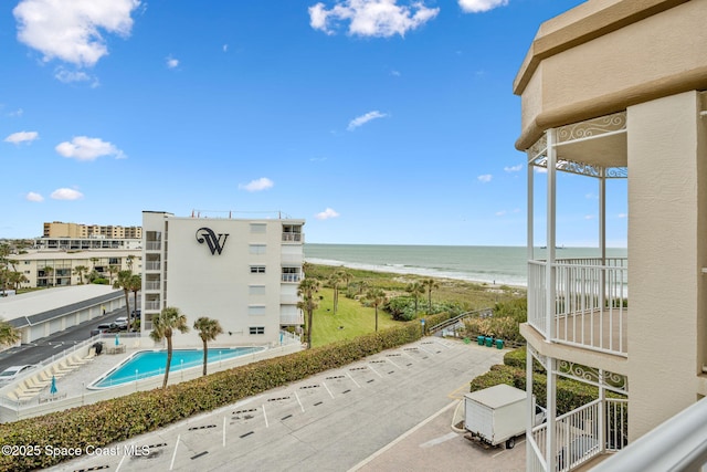 water view featuring a beach view