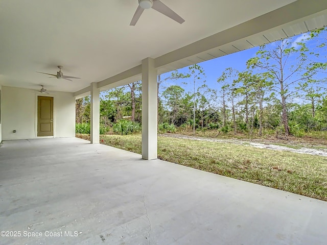 view of patio with ceiling fan