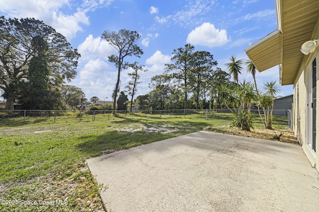 view of yard with a patio area