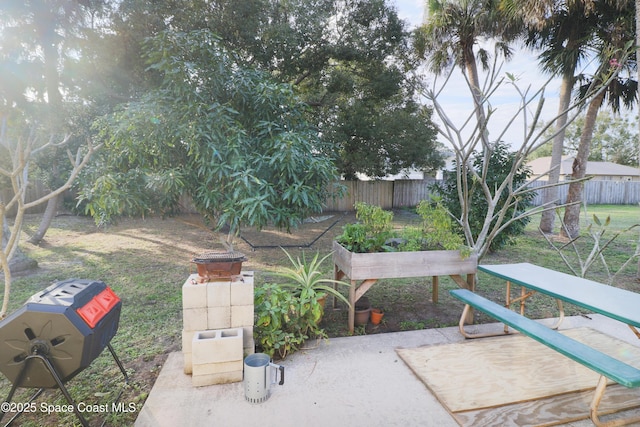 view of yard with a patio area