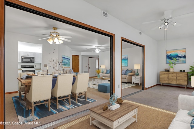 view of carpeted living room