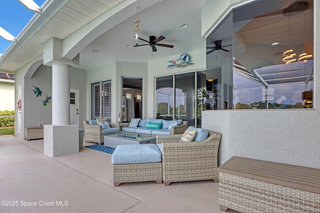 view of patio with an outdoor hangout area