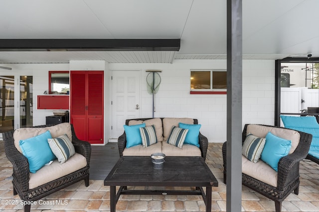 view of patio featuring an outdoor living space