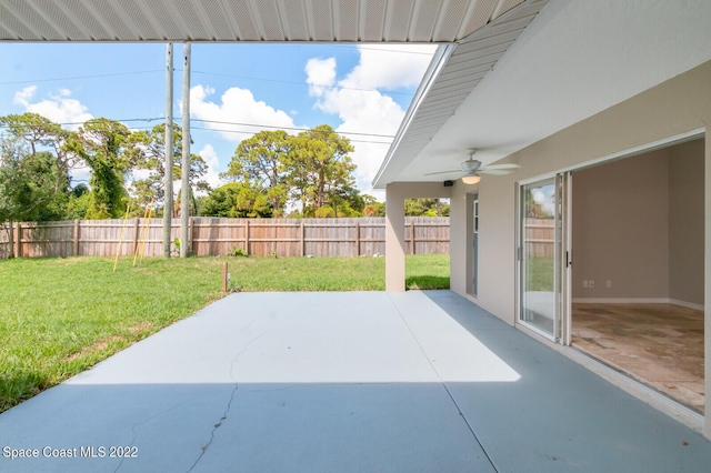 view of patio / terrace with ceiling fan