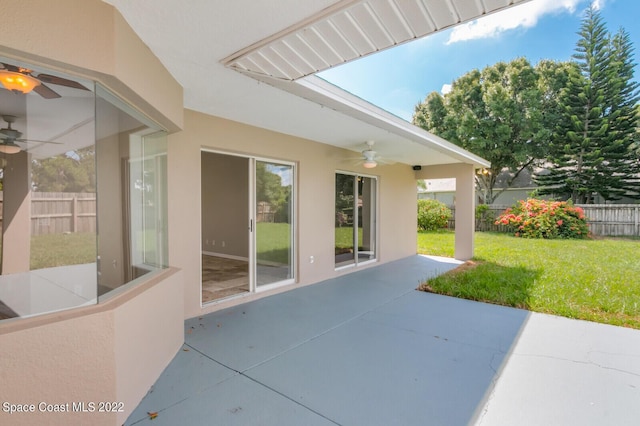 view of patio / terrace with ceiling fan