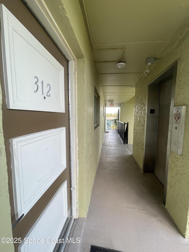 hallway with elevator