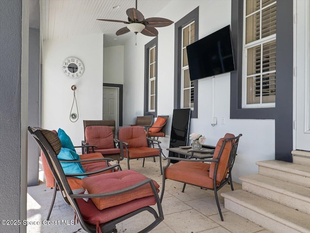 view of patio / terrace with ceiling fan