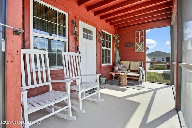 exterior space with a porch