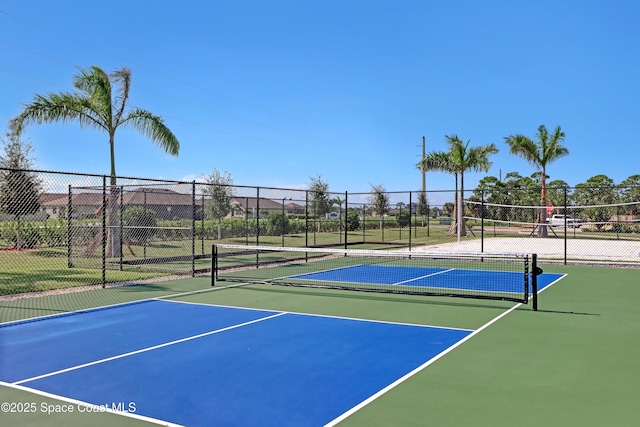 view of tennis court with basketball court