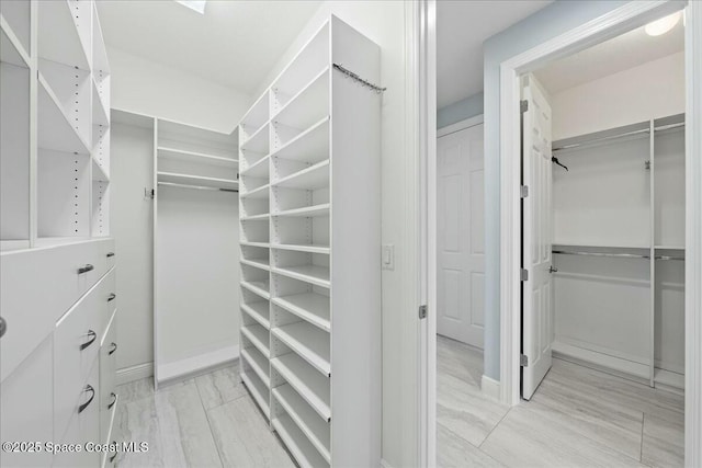 view of walk in closet