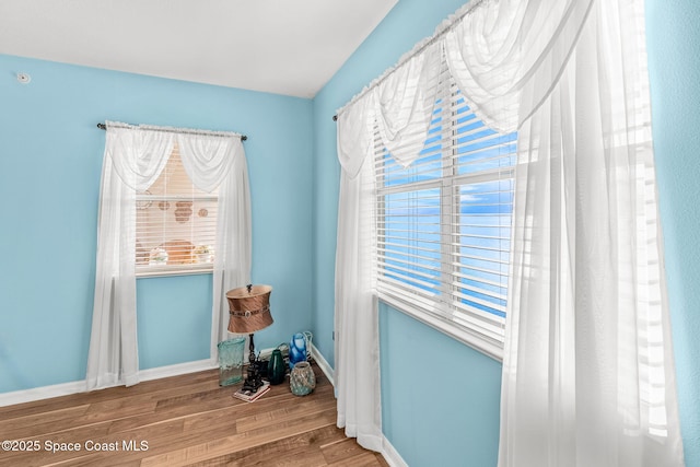 interior space with hardwood / wood-style flooring