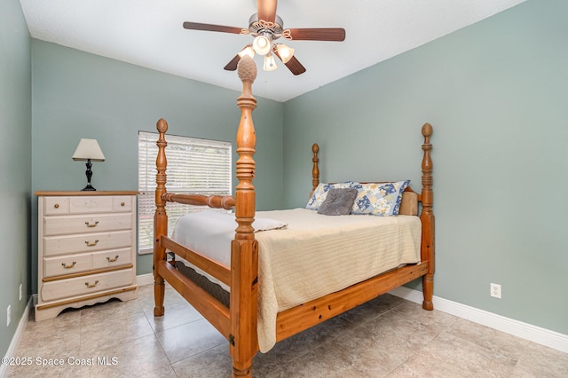 bedroom with ceiling fan