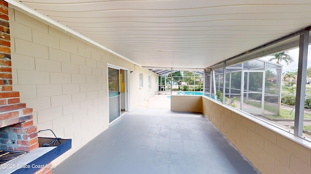 view of unfurnished sunroom