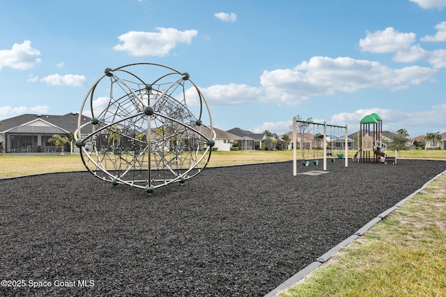 view of playground with a yard