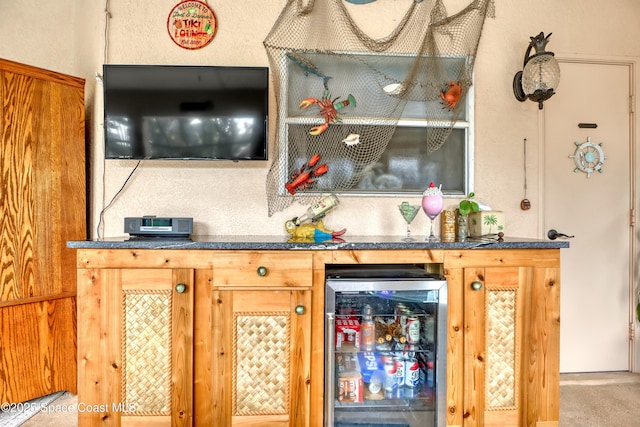 bar featuring beverage cooler