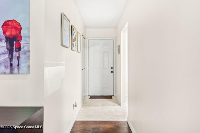 hall featuring light wood-type flooring