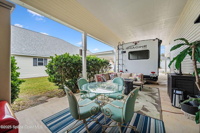 view of patio with an outdoor living space