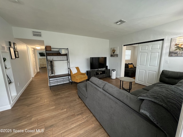 living room featuring hardwood / wood-style flooring