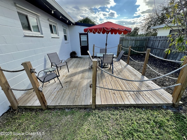 view of wooden terrace