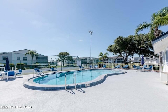 view of pool featuring a patio