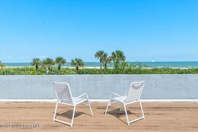 balcony with a water view