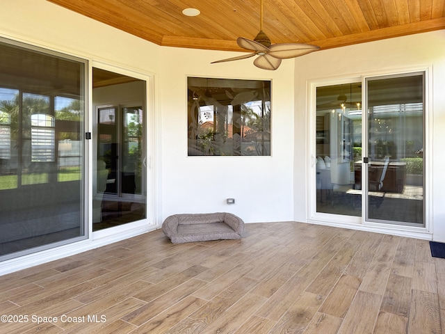 view of patio with ceiling fan