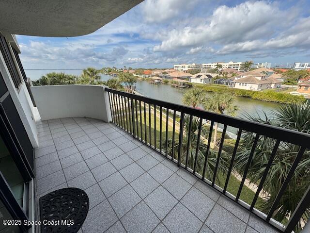 balcony with a water view