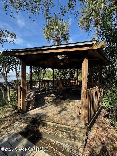 exterior space featuring a gazebo