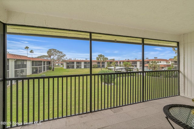 view of unfurnished sunroom