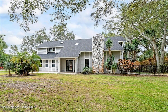 rear view of property featuring a lawn and a patio