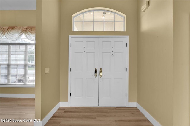 foyer featuring light wood-type flooring