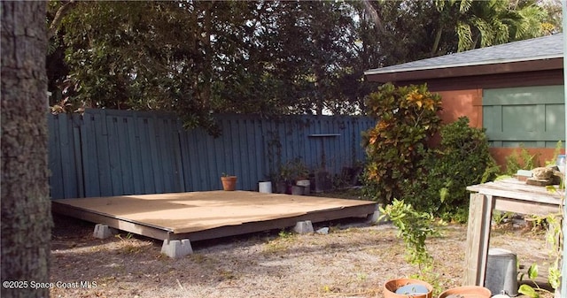 view of yard featuring a deck