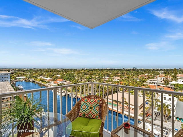 balcony with a water view