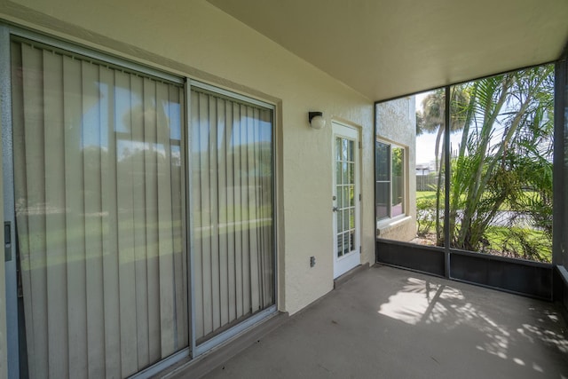 view of unfurnished sunroom