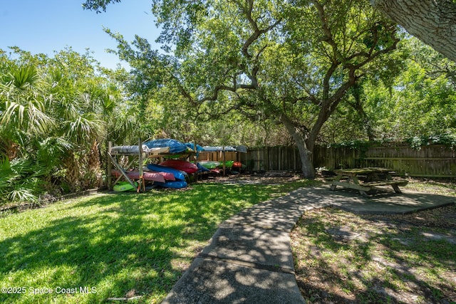 view of yard featuring a patio area