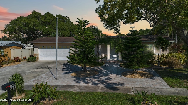 view of front of home featuring a garage