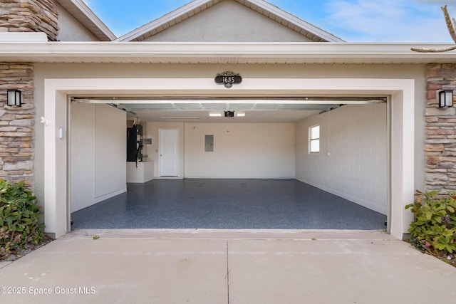 garage with electric panel